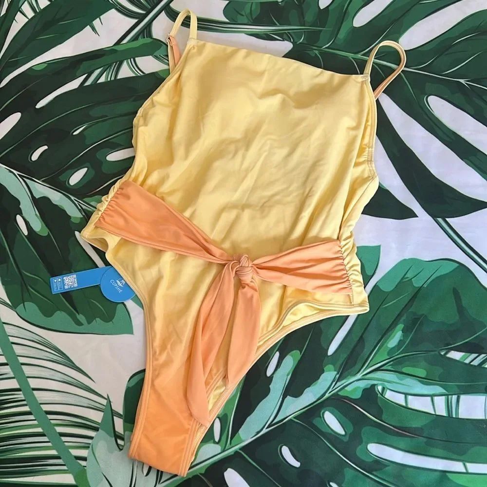 * Cupshe yellow orange one piece swimsuit